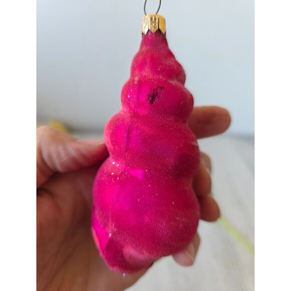 Vintage radko pink sea swirl seashell shell glitter glass ornament Beach Hawaiia - Picture 4 of 6